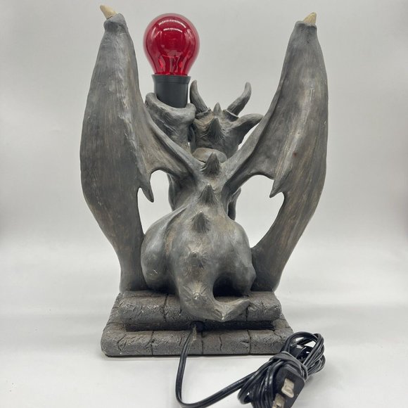 Gothic‎ Winged Gargoyle Statue Lamp 12” Light Halloween Decor Prototype Unique - Picture 5 of 6